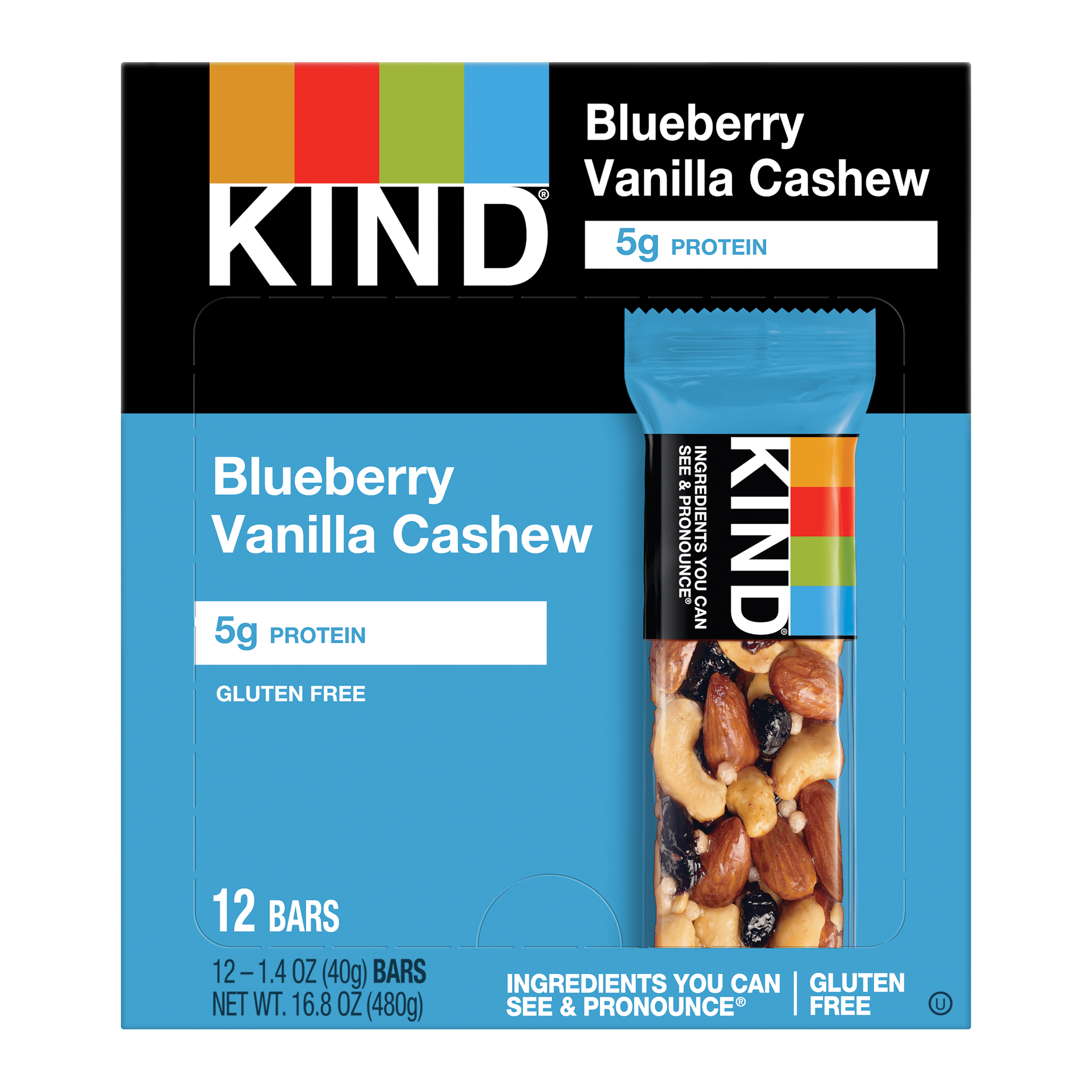 Kind Bar Blueberry Vanilla & Cashew 1.4oz 12ct